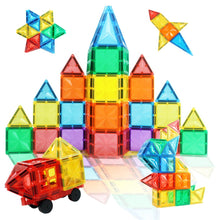 Afbeelding in Gallery-weergave laden, Condis Magnetic Building Tiles for Kids 60 pcs, Magnetic Blocks Set Construction STEM Magnets Toys for Children Boys and Girls Age 3 4 5 6 7 Year Old - Condistoys
